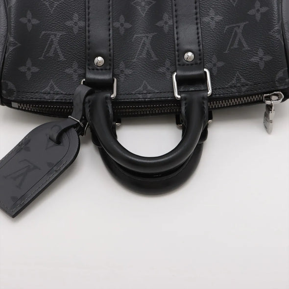 Black Monogram Eclipse Keepall Bandouliere 25
