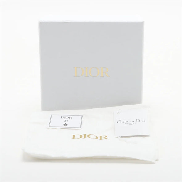 Christian Dior Black Cannage Lambskin Leather Mini Lady Dior Gardenia Wallet [Clearance Sale]