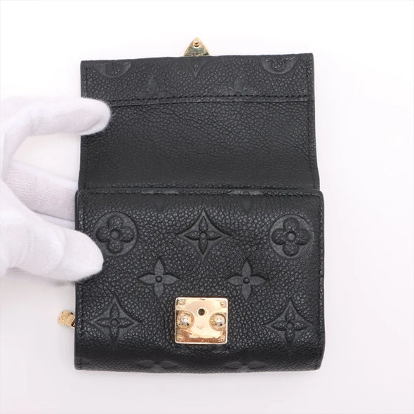 Louis Vuitton Noir Monogram Empreinte Leather Metis Compact Wallet [Clearance Sale]