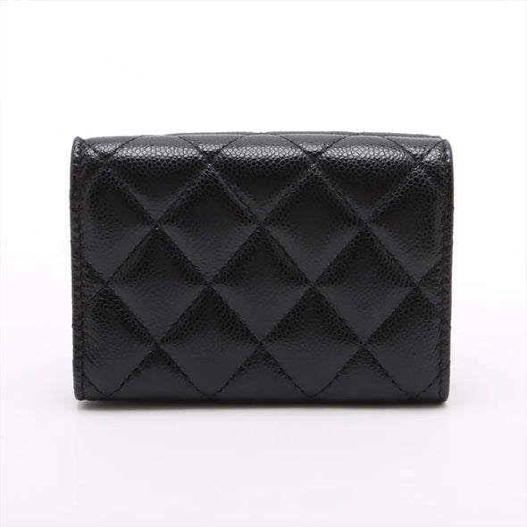 Chanel Black Caviar Calfskin Compact Wallet  [Clearance Sale]