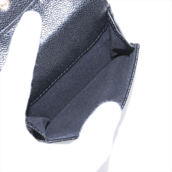 Chanel Black Caviar Calfskin Compact Wallet  [Clearance Sale]