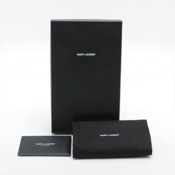 Saint Laurent Black Matelasse Grained Leather Cassandre Large Flap Wallet [Clearance Sale]