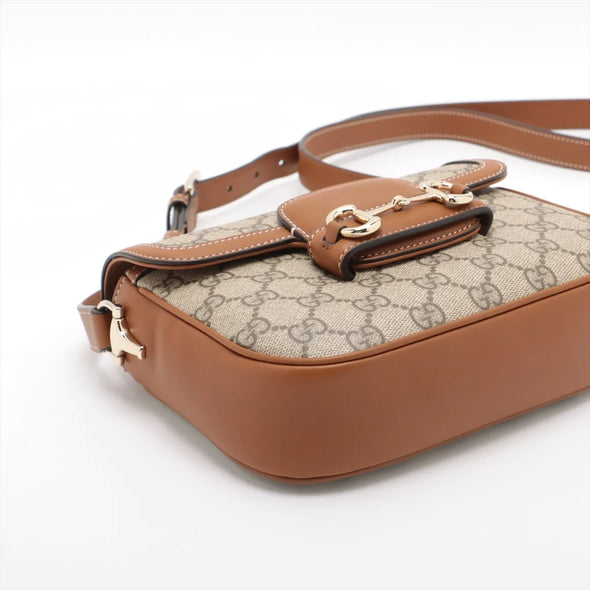 Gucci GG Monogram Coated Canvas Gucci Horsebit 1955 Soft Small Shoulder Bag [Clearance Sale]