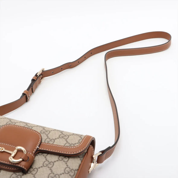 Gucci GG Monogram Coated Canvas Gucci Horsebit 1955 Soft Small Shoulder Bag [Clearance Sale]