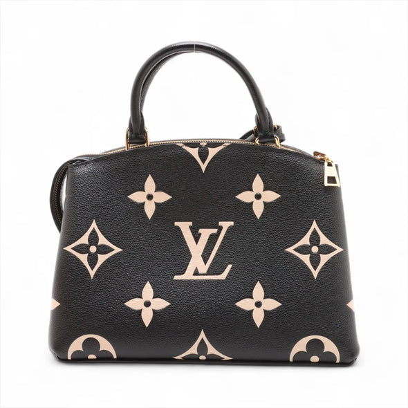 Louis Vuitton Black Beige Bicolor Monogram Empreinte Leather Petit Palais [Clearance Sale]