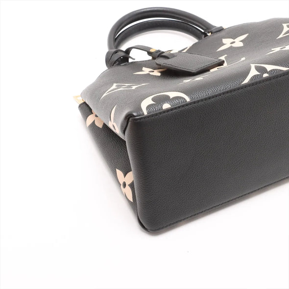 Louis Vuitton Black Beige Bicolor Monogram Empreinte Leather Petit Palais [Clearance Sale]
