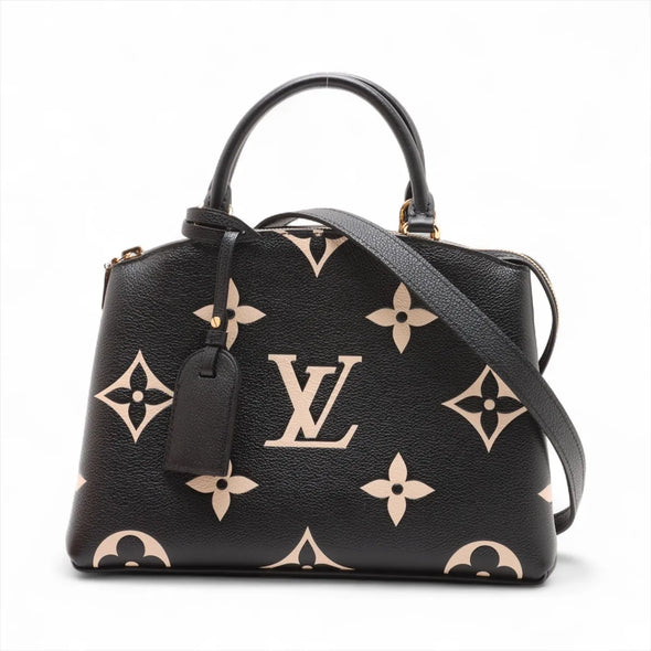 Louis Vuitton Black Beige Bicolor Monogram Empreinte Leather Petit Palais [Clearance Sale]