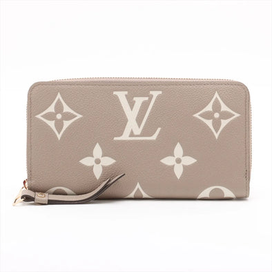 Louis Vuitton Tourterelle Bicolor Monogram Empreinte Leather Zippy Wallet [Clearance Sale]