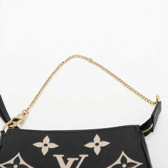Louis Vuitton Black Beige Bicolor Monogram Empreinte Leather Mini Pochette Accessories [Clearance Sale]