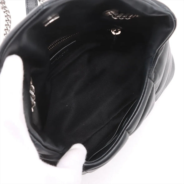 Saint Laurent Black Lambskin Leather Toy Puffer [Clearance Sale]