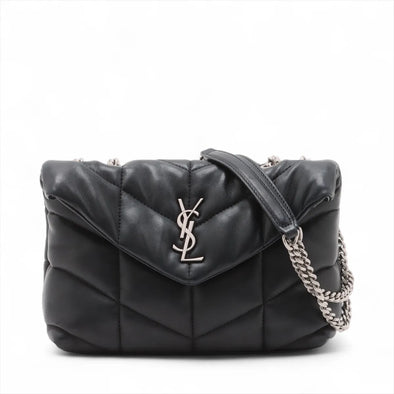 Saint Laurent Black Lambskin Leather Toy Puffer [Clearance Sale]