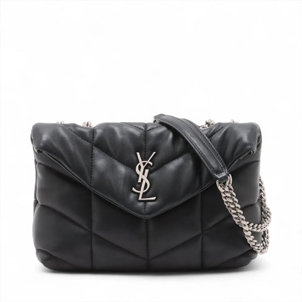 Saint Laurent Black Lambskin Leather Toy Puffer [Clearance Sale]