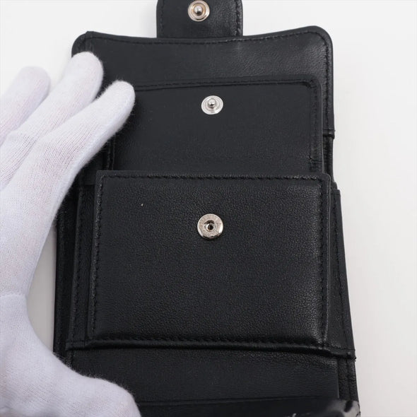 Chanel Black Nappa Lambskin Compact Wallet [Clearance Sale]