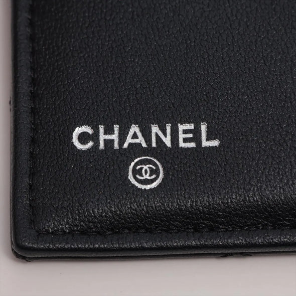 Chanel Black Nappa Lambskin Compact Wallet [Clearance Sale]