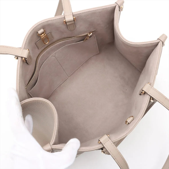 Louis Vuitton Tourterelle Bicolor Monogram Empreinte Leather OnTheGo MM [Clearance Sale]