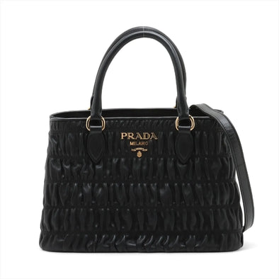 Prada Black Nappa Gaufre Leather Shopping Bag [Clearance Sale]