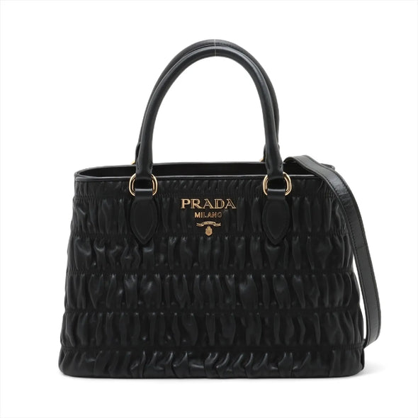 Prada Black Nappa Gaufre Leather Shopping Bag [Clearance Sale]