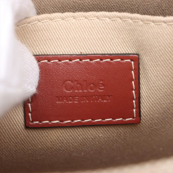 Chloe Brown and Beige Canvas Small Woody Tote Bag [Clearance Sale]