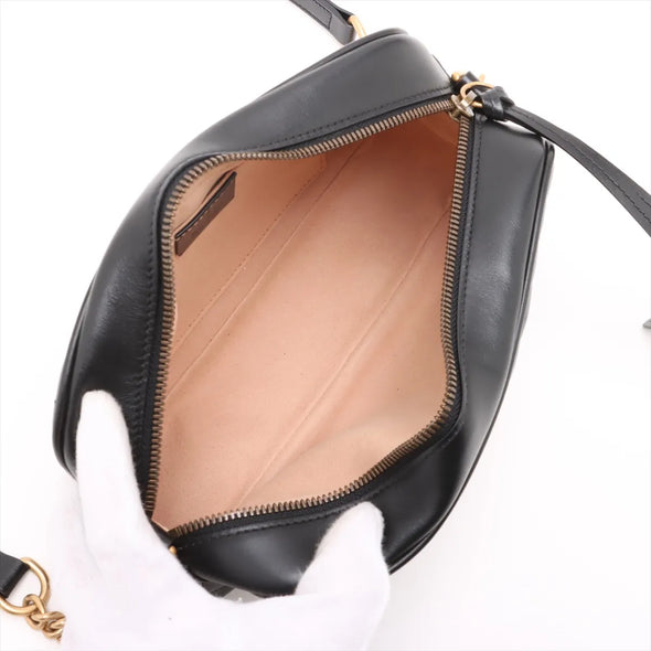 Gucci Black Leather GG Marmont Small Shoulder Bag [Clearance Sale]