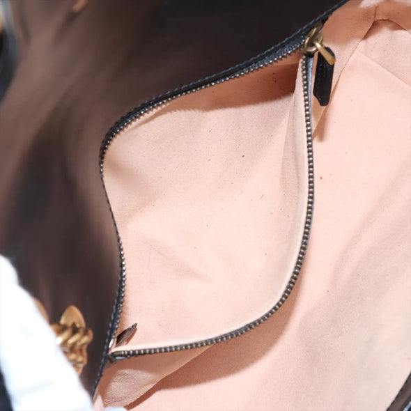 Gucci Black Leather GG Marmont Medium Shoulder Bag [Clearance Sale]