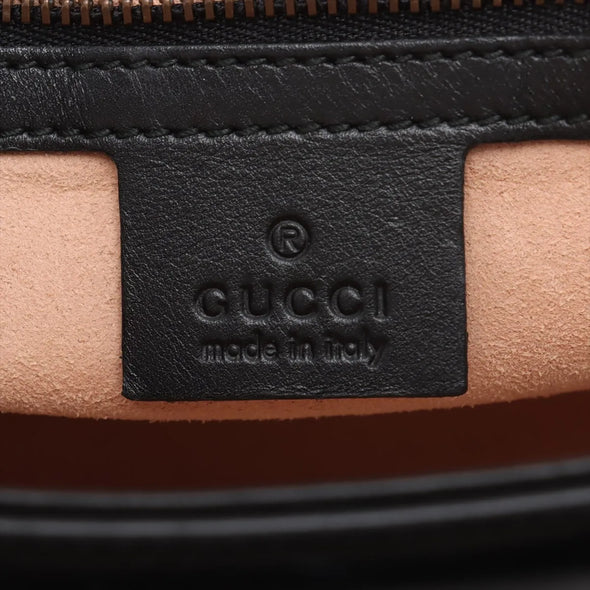 Gucci Black Leather GG Marmont Medium Shoulder Bag [Clearance Sale]