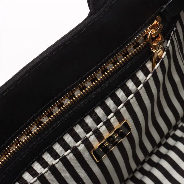 Prada Black Canapa Canvas Tote Bag [Clearance Sale]