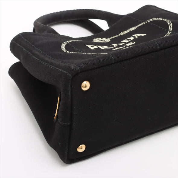 Prada Black Canapa Canvas Tote Bag [Clearance Sale]