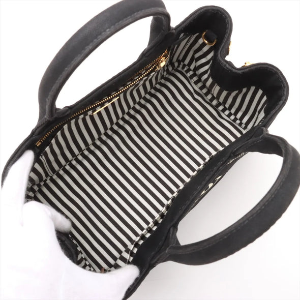 Prada Black Canapa Canvas Tote Bag [Clearance Sale]