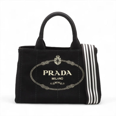 Prada Black Canapa Canvas Tote Bag [Clearance Sale]