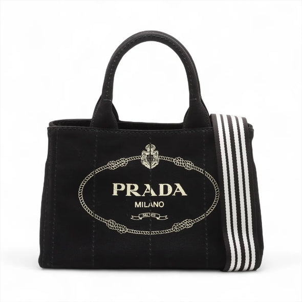 Prada Black Canapa Canvas Tote Bag [Clearance Sale]