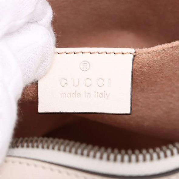 Gucci White Leather GG Marmont Small Shoulder Bag [Clearance Sale]