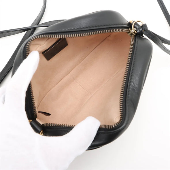 Gucci Black Leather GG Marmont Small Shoulder Bag [Clearance Sale]