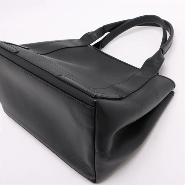 Balenciaga Black Leather Small Navy Cabas [Clearance Sale]