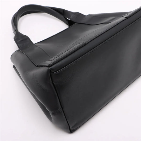 Balenciaga Black Leather Small Navy Cabas [Clearance Sale]