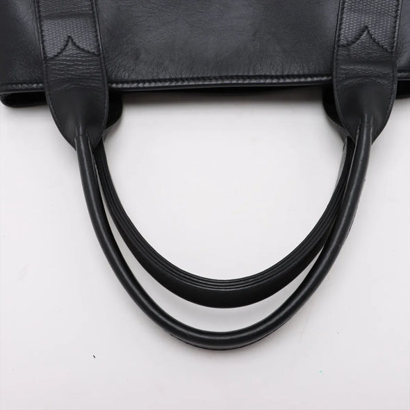 Balenciaga Black Leather Small Navy Cabas [Clearance Sale]