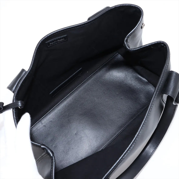 Balenciaga Black Leather Small Navy Cabas [Clearance Sale]