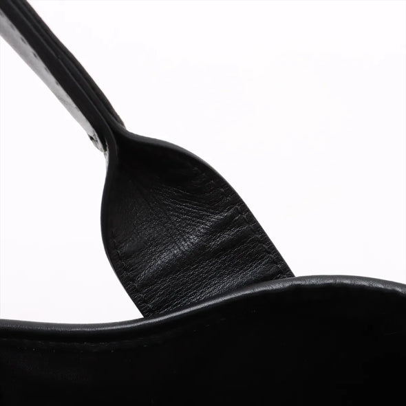 Balenciaga Black Leather Small Navy Cabas [Clearance Sale]