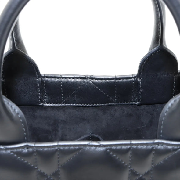 Christian Dior Black Macrocannage Calfskin Small Dior Book Tote [Clearance Sale]