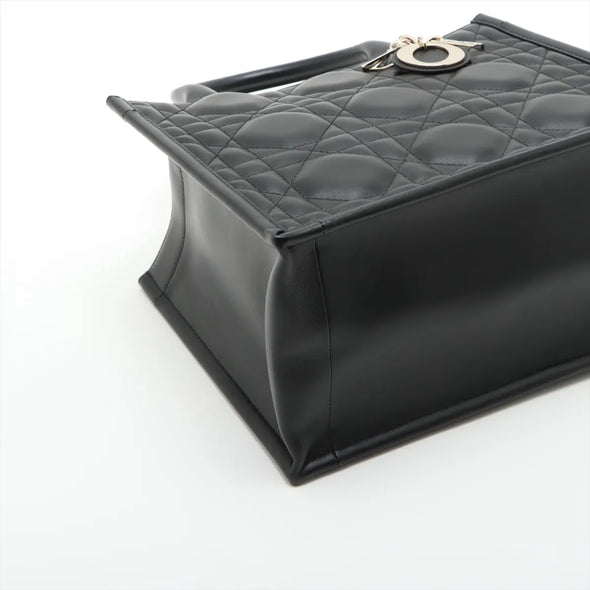 Christian Dior Black Macrocannage Calfskin Small Dior Book Tote [Clearance Sale]