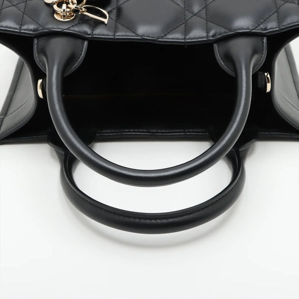Christian Dior Black Macrocannage Calfskin Small Dior Book Tote [Clearance Sale]