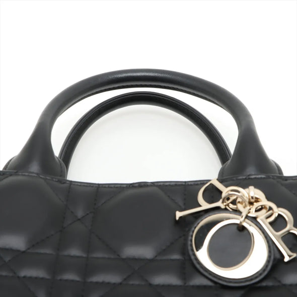 Christian Dior Black Macrocannage Calfskin Small Dior Book Tote [Clearance Sale]