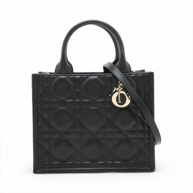 Christian Dior Black Macrocannage Calfskin Small Dior Book Tote [Clearance Sale]