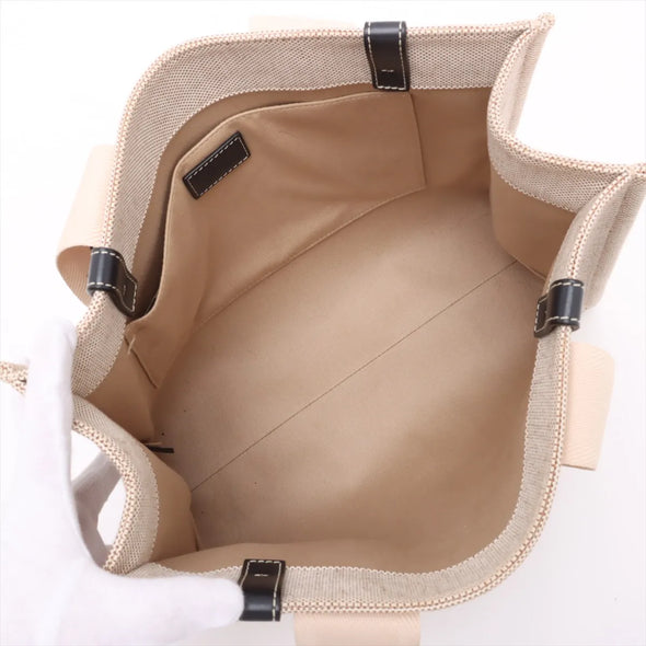 Chloe Black and Beige Canvas Medium Woody Tote Bag [Clearance Sale]