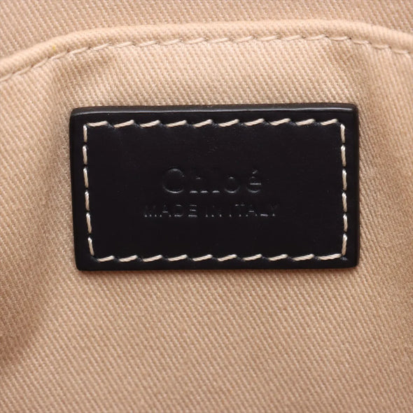 Chloe Black and Beige Canvas Medium Woody Tote Bag [Clearance Sale]