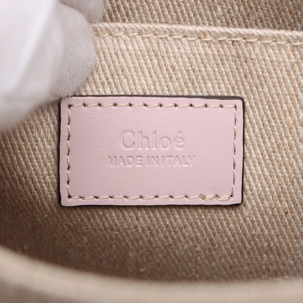 Chloe Pink and Beige Canvas Small Woody Tote Bag [Clearance Sale]