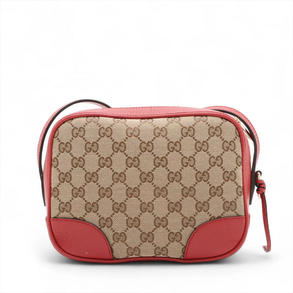 Gucci Red Leather Canvas Small Shoulder Bag [Clearance Sale]