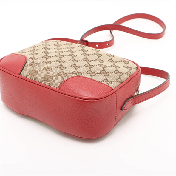 Gucci Red Leather Canvas Small Shoulder Bag [Clearance Sale]