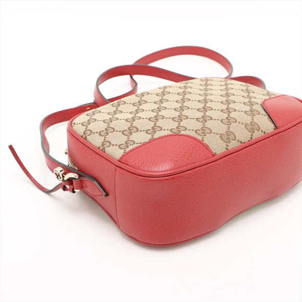 Gucci Red Leather Canvas Small Shoulder Bag [Clearance Sale]