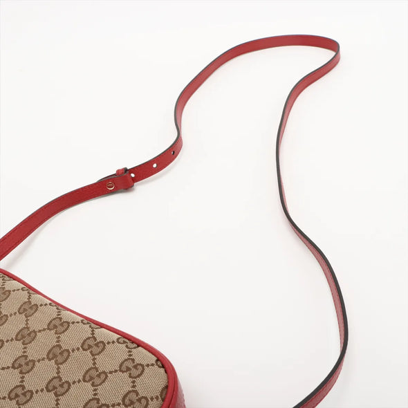 Gucci Red Leather Canvas Small Shoulder Bag [Clearance Sale]