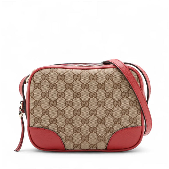 Gucci Red Leather Canvas Small Shoulder Bag [Clearance Sale]